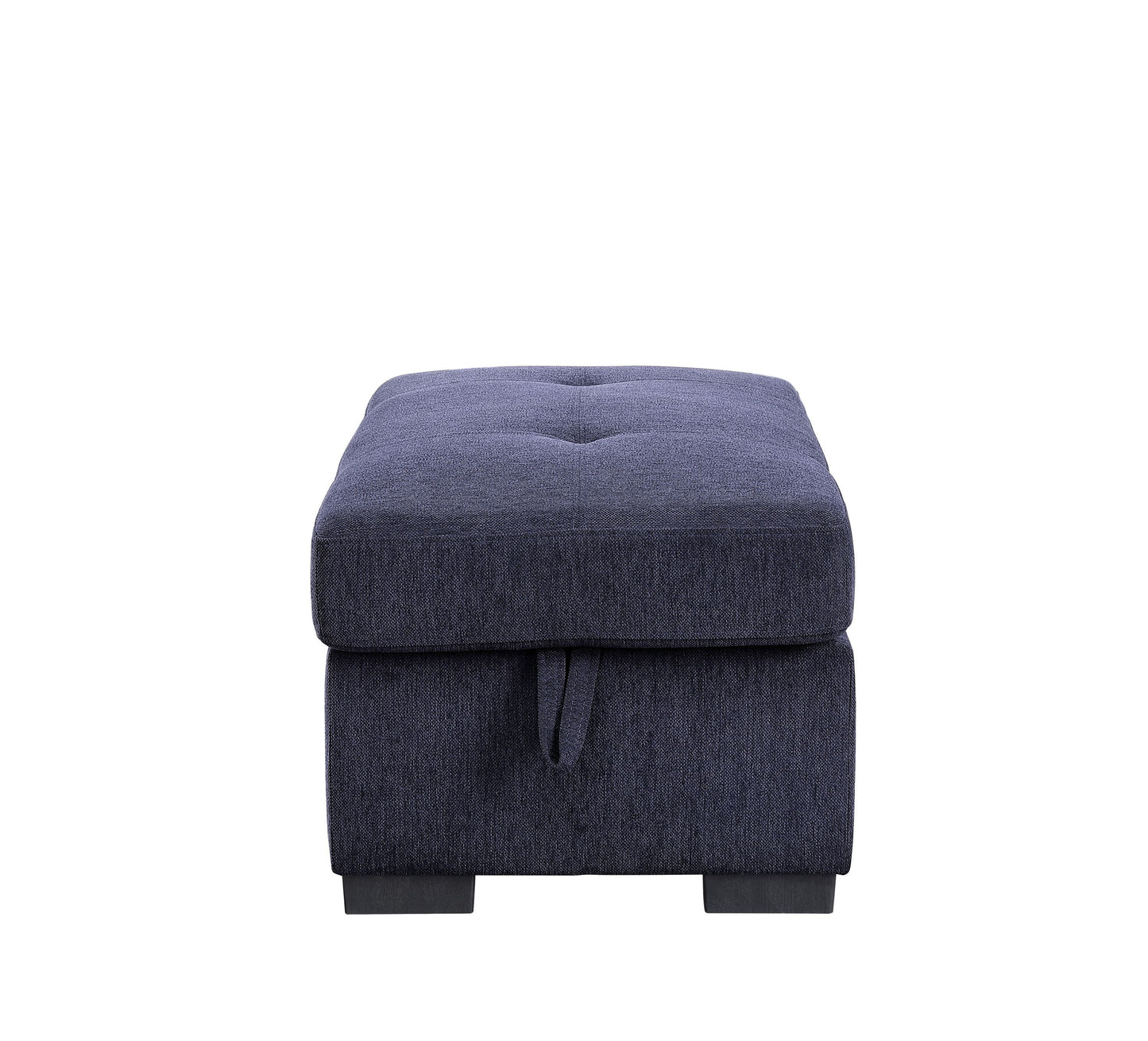 Navy Blue Fabric Sleeper Sectional Sofa and Ottoman: ACME Nekoda Storage, Comfortable, Stylish, Spacious - 55520