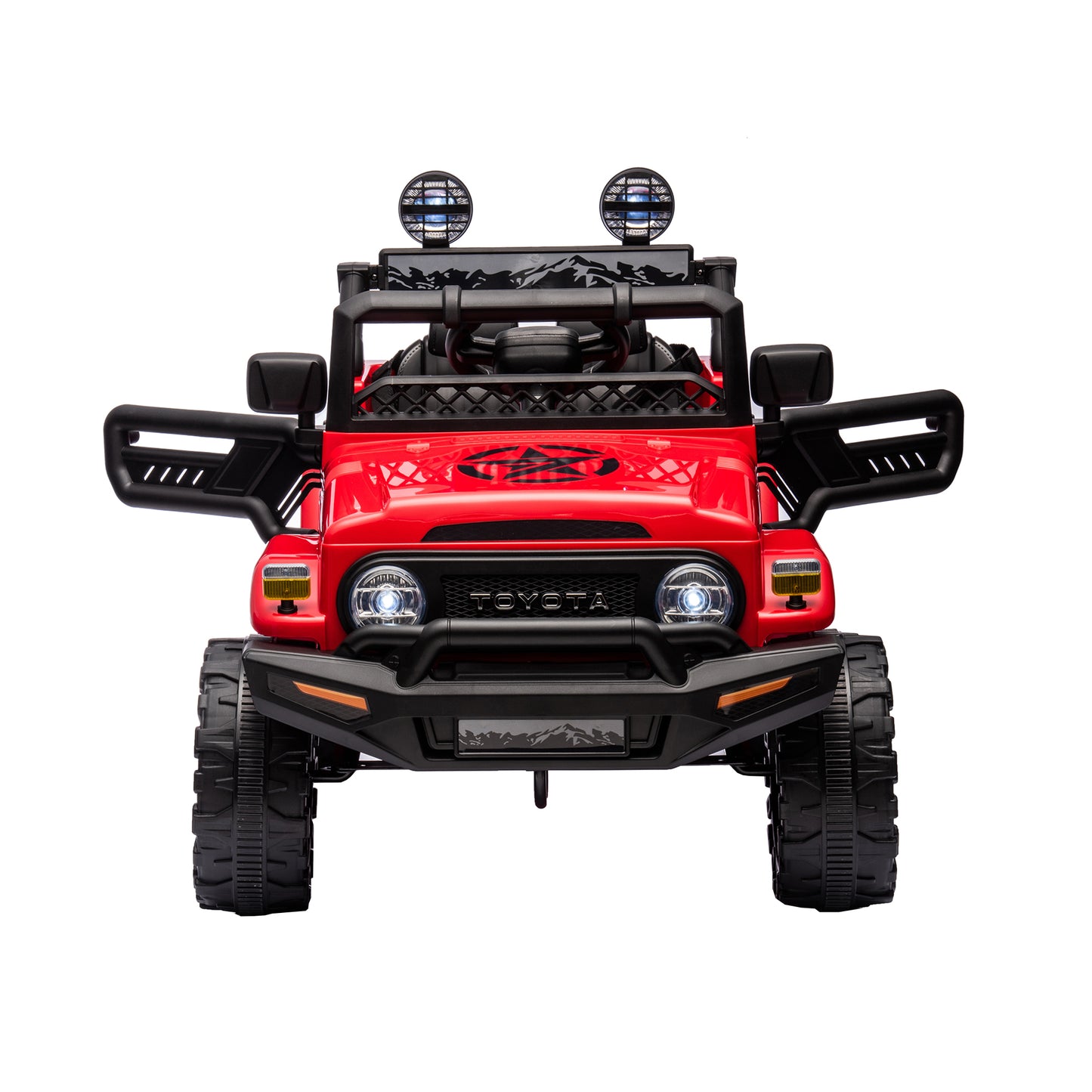 Licensed Toyota FJ Cruiser 12V Kids Ride On Car - Remote Control, Adjustable Speed, Power Display, USB/MP3/Bluetooth, LED Light, Safety Belt (Various Colors/Sizes)