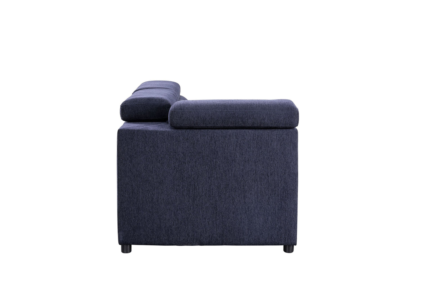 Navy Blue Fabric Sleeper Sectional Sofa and Ottoman: ACME Nekoda Storage, Comfortable, Stylish, Spacious - 55520