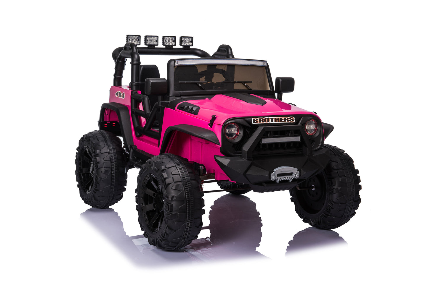 24V Jeep Rose - Powerful and Stylish Electric Ride-On with Remote Control, MP3 Player, LED Lights, and Adjustable Seat for Kids - Pink, Size Options