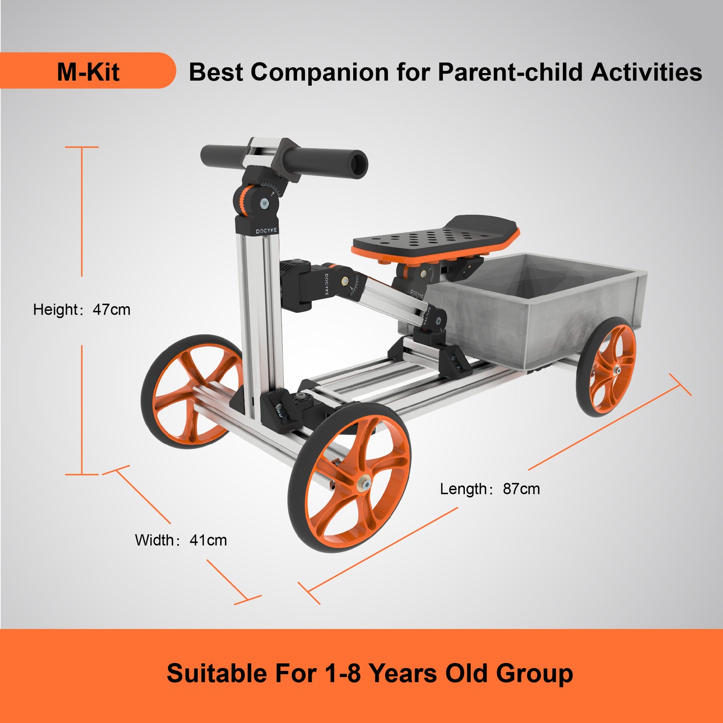 KidRock Buildable Kit 20 in 1 Kids Balance Bike No Pedal Toy: Construction Kit Kids Sit/Stand Scooter - Most Popular M Kit (Non Electric)
