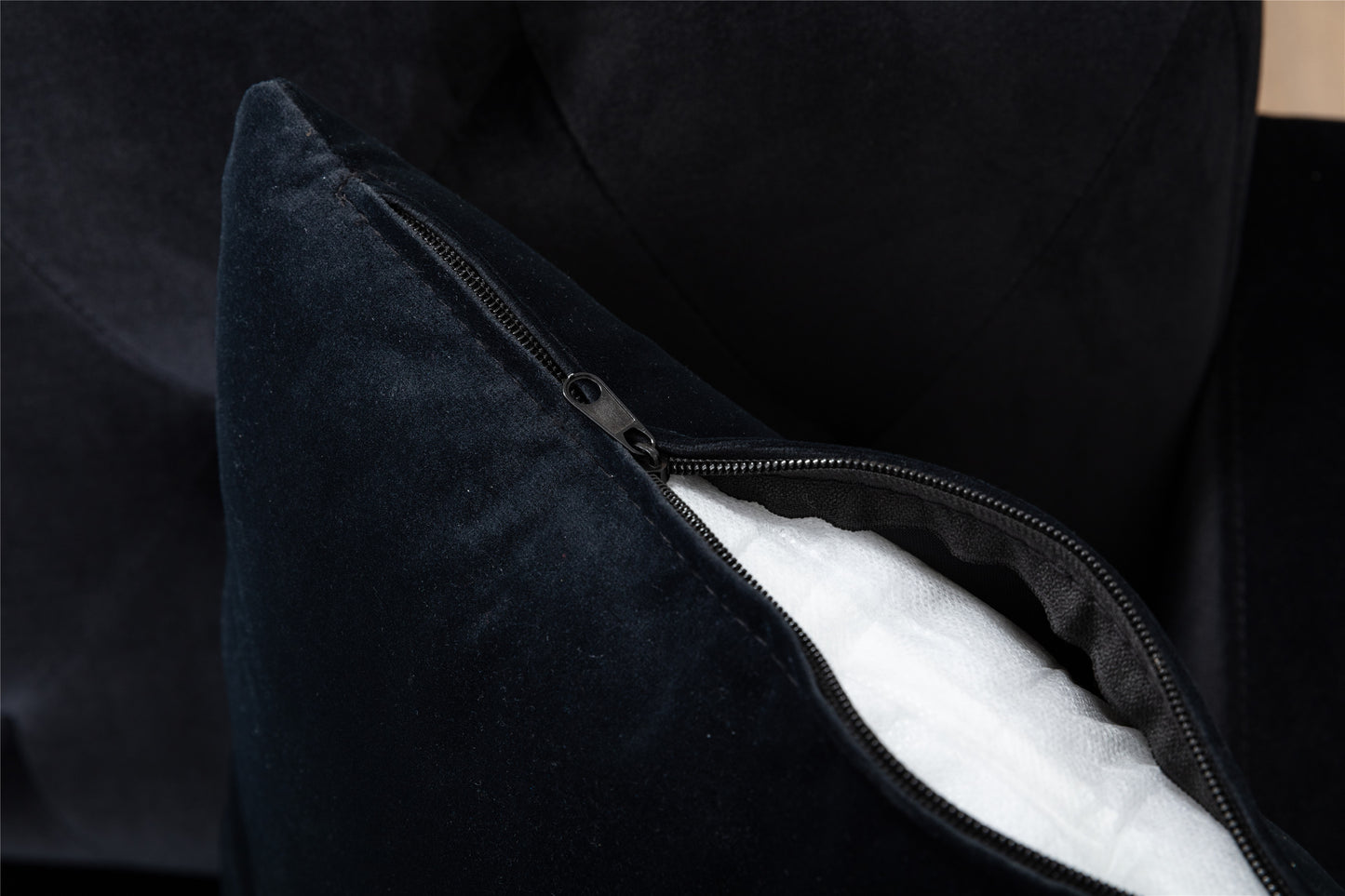 Velvet Sofa: Stainless Feet, Black Color - Accent Loveseat Sofa.