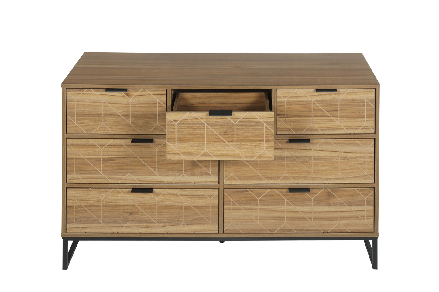 Modern 7 Drawer Dresser Wood Cabinet Spacious Storage Solution