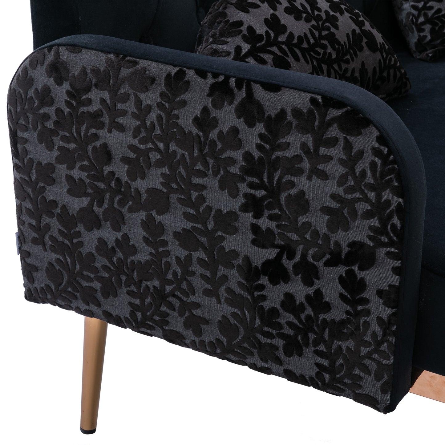 COOLMORE Velvet Sofa: Metal Feet Accent Loveseat Sofa