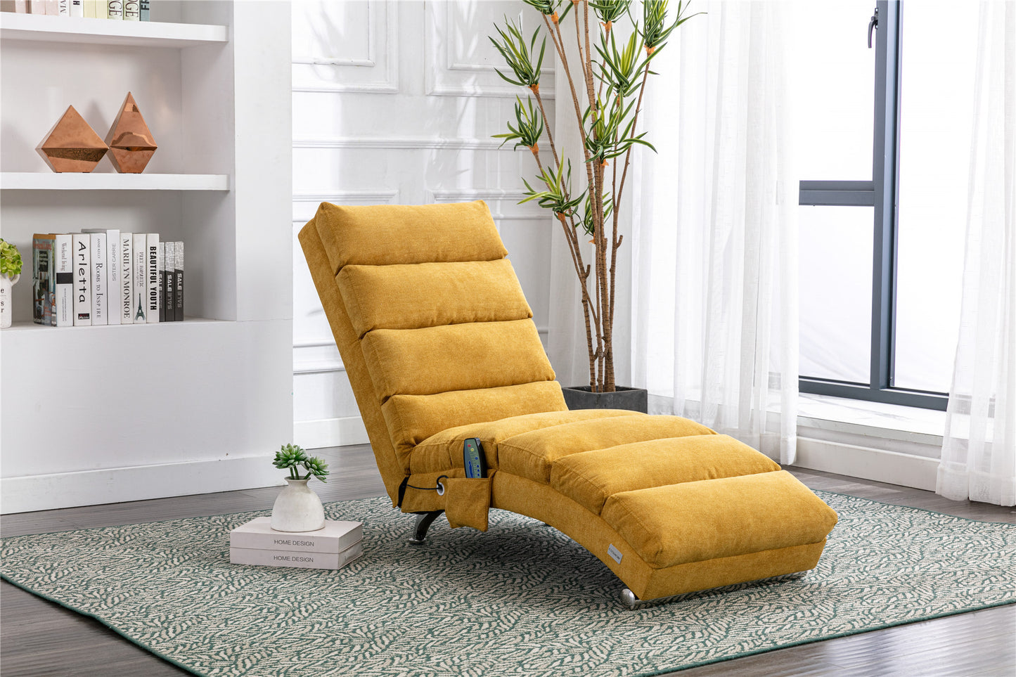 Linen Chaise Lounge Indoor Chair: Modern Long Lounger for Office or Living Room - COOLMORE.