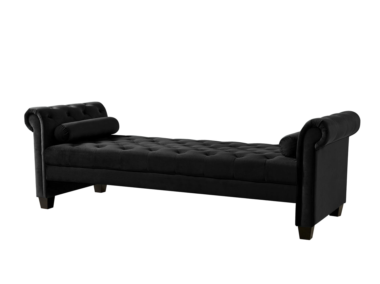 Black Rectangular Large Sofa Stool - 2038: Stylish, Comfortable, and Spacious Seating Solution
