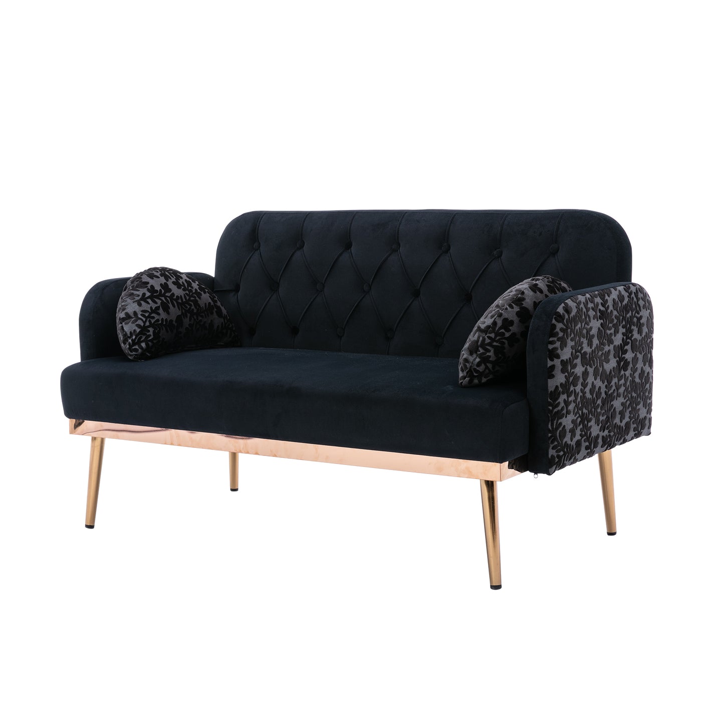 COOLMORE Velvet Sofa: Metal Feet Accent Loveseat Sofa
