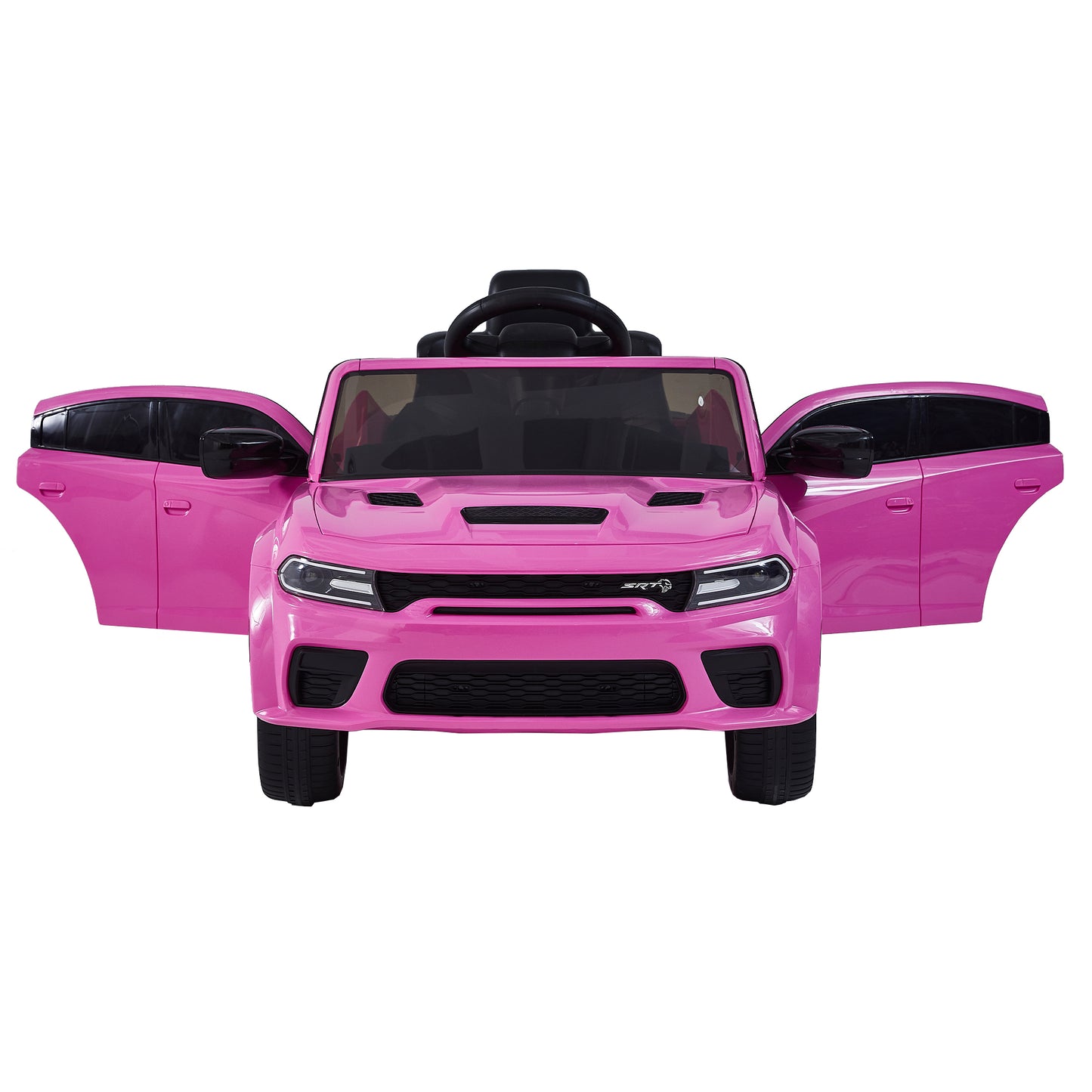 12v Kids Ride On Car with Remote Control, Three Speeds, Power Display, Slow Start, USB, MP3, Bluetooth, LED Light, Four Wheel Suspension - Licensed DODGE Charger