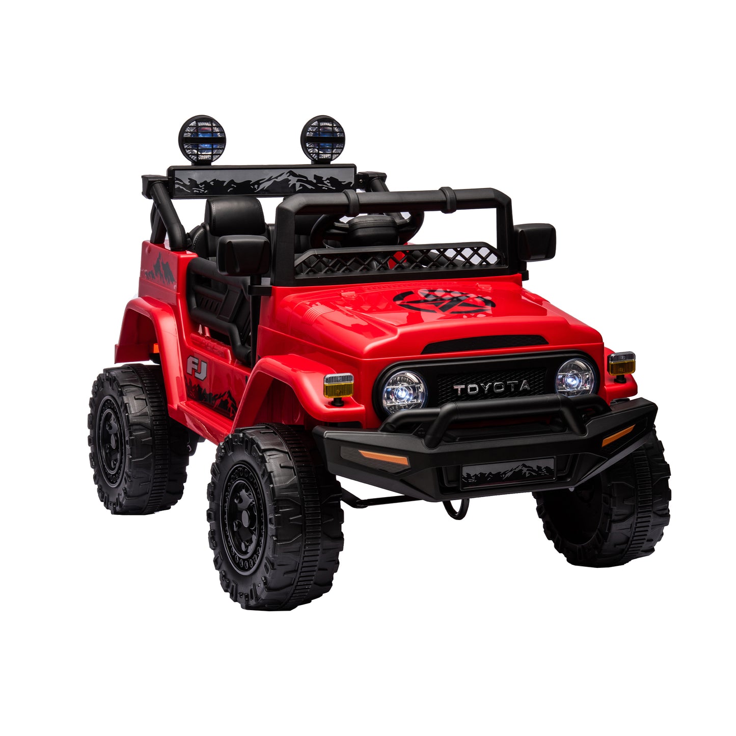 Licensed Toyota FJ Cruiser 12V Kids Ride On Car - Remote Control, Adjustable Speed, Power Display, USB/MP3/Bluetooth, LED Light, Safety Belt (Various Colors/Sizes)