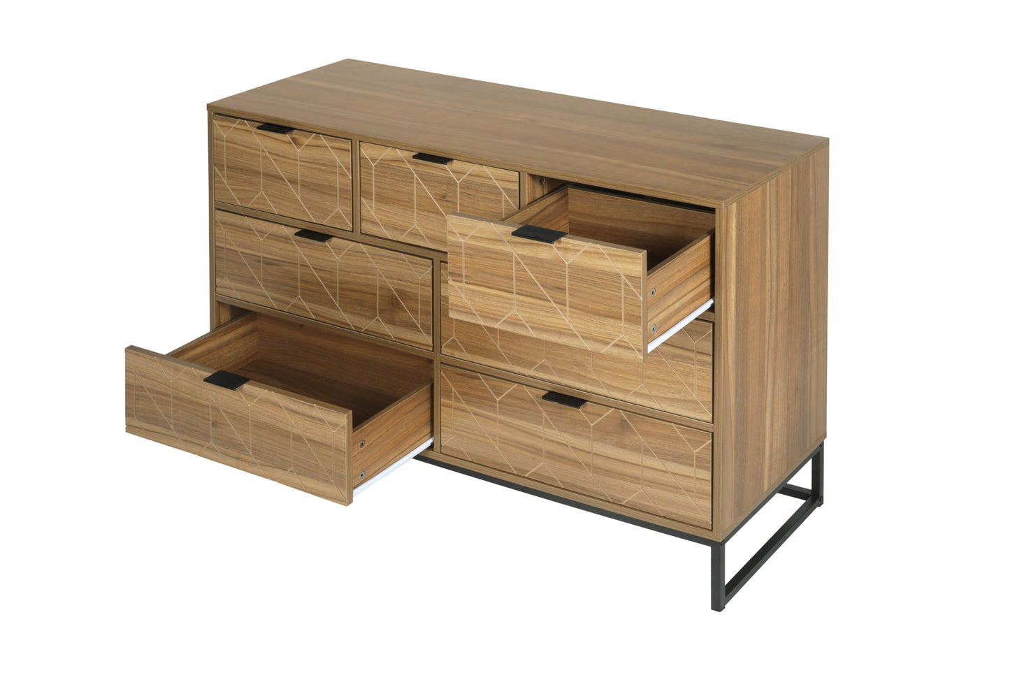 Modern 7 Drawer Dresser Wood Cabinet Spacious Storage Solution