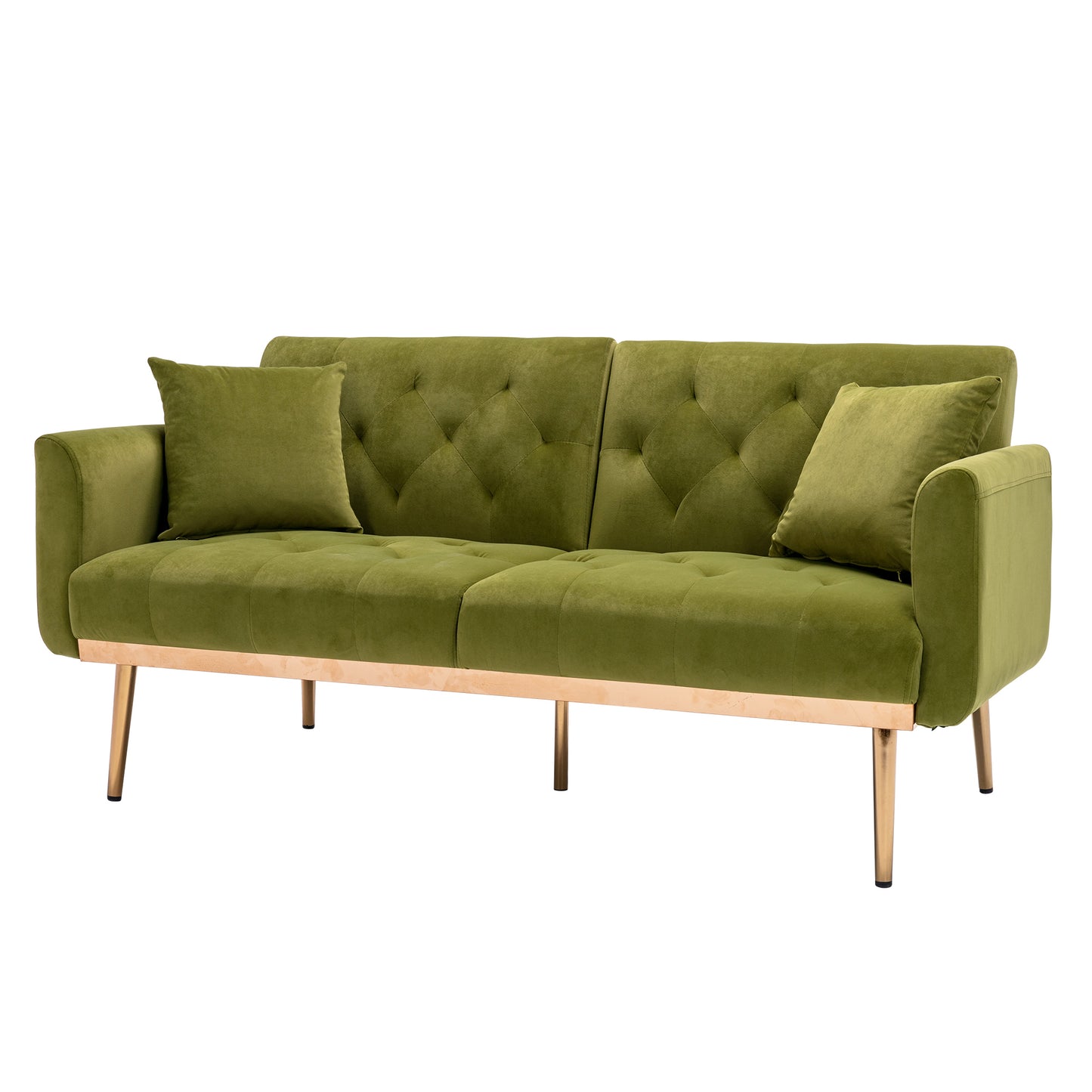 COOLMORE Velvet Accent Sofa with Rose Gold Metal Feet - Loveseat Size in Stunning Color Options