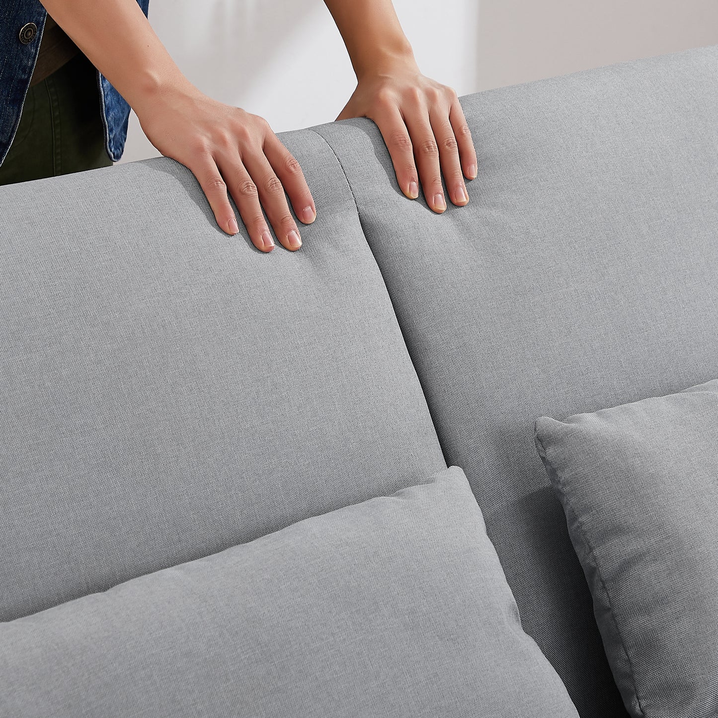 55" Pull Out Sleep Sofa Bed 2 Seater Loveseat with Adjustable Backrest and Lumbar Pillows for Apartment Office Living Room | Artemax Modern Couch
