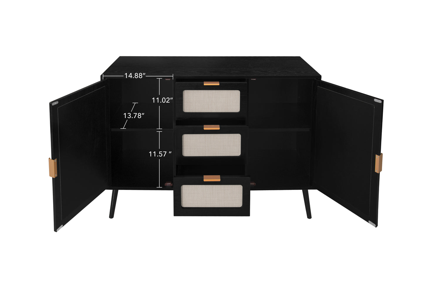 2 Door 3 Drawer Accent Storage Cabinet for Living Room Bedroom