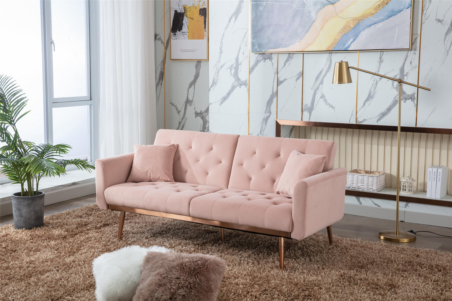 COOLMORE Velvet Sofa: Accent Loveseat with Rose Gold Metal Feet - Stylish and Luxurious Seating in Unique Color Options!