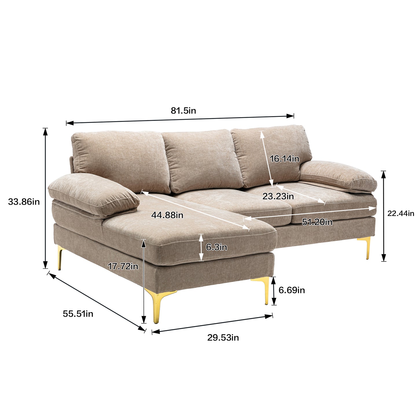 COOLMORE Accent Sofa: Stylish Living Room Sectional Sofa for a Modern Look - Multiple Colors & Sizes Available