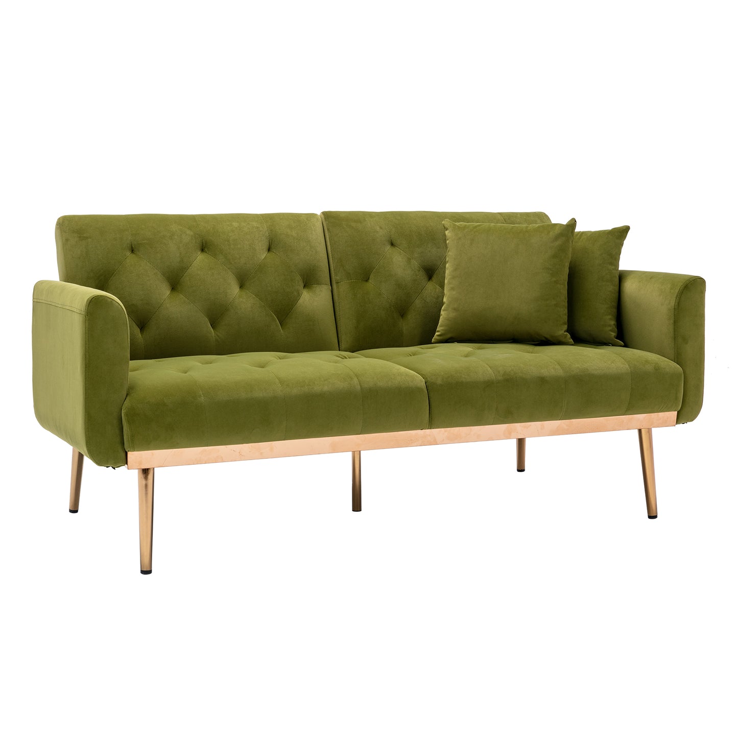 COOLMORE Velvet Accent Sofa with Rose Gold Metal Feet - Loveseat Size in Stunning Color Options