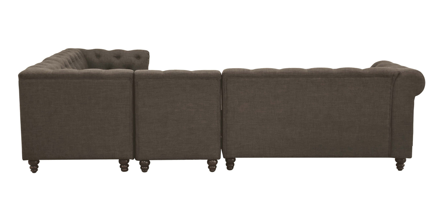ACME Aurelia II Sectional Sofa: Charcoal Linen, Spacious and Stylish for Modern Living Rooms
