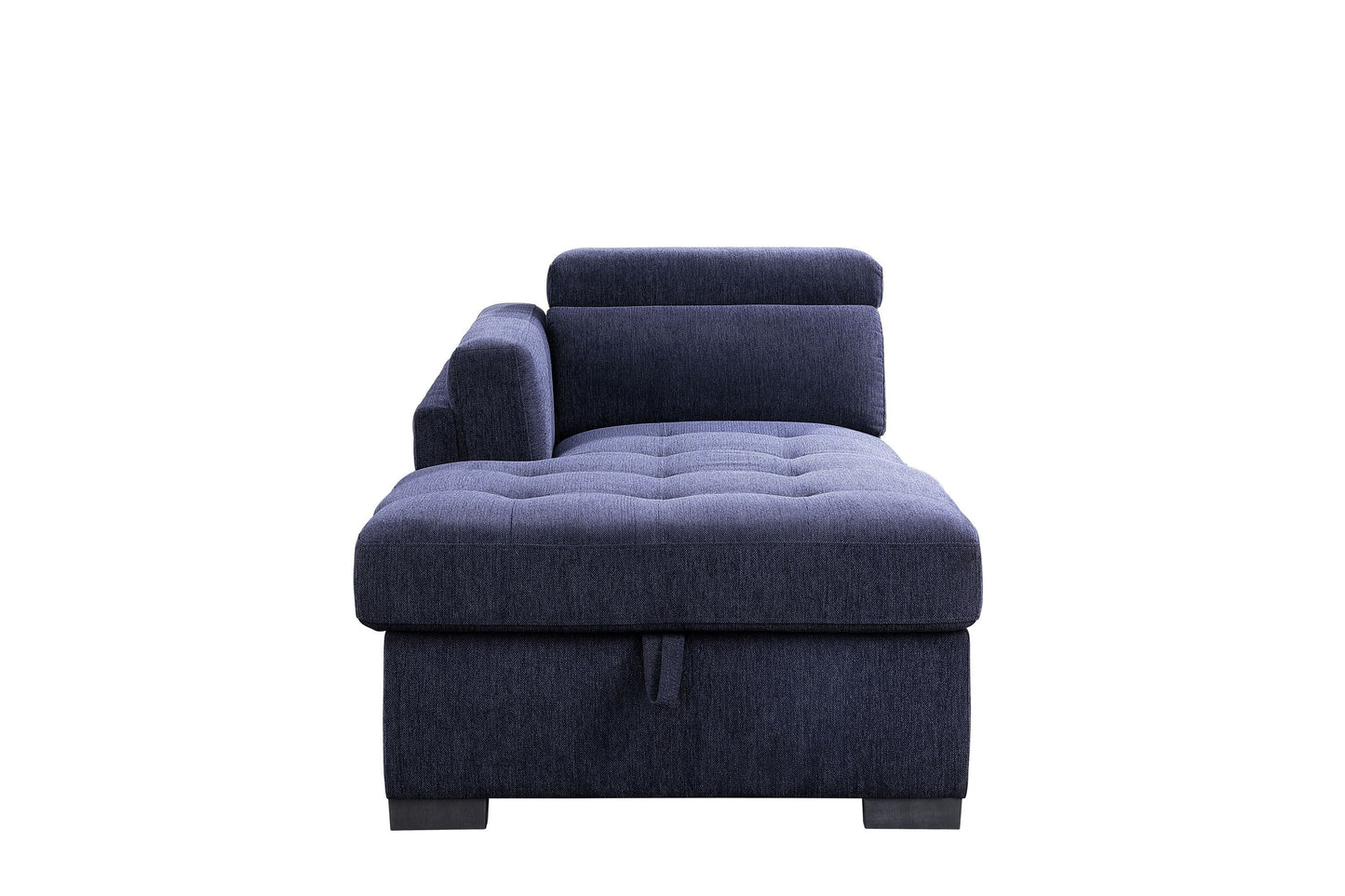 Navy Blue Fabric Sleeper Sectional Sofa and Ottoman: ACME Nekoda Storage, Comfortable, Stylish, Spacious - 55520