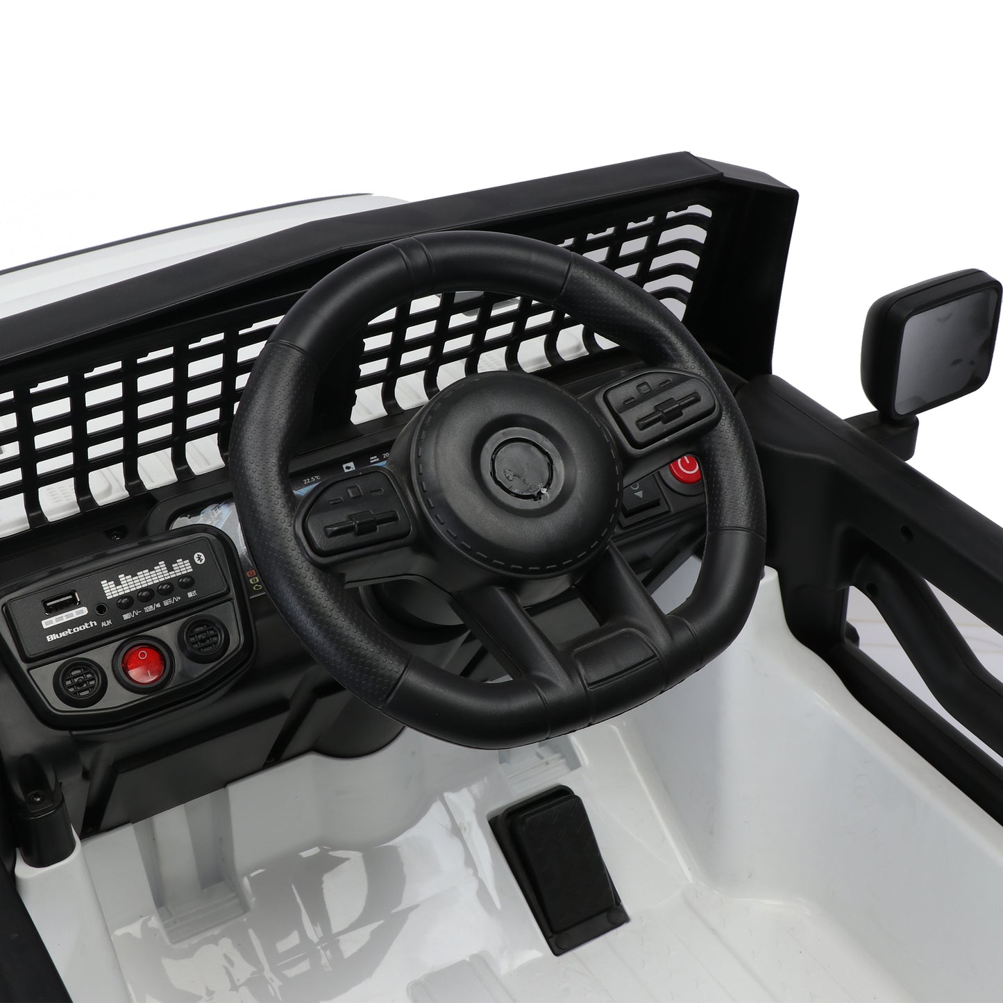12v7A Kids Ride on Truck Car w/Parents Remote Control, 2.4G, Three-Speed Adjustable, Power Display, USB, MP3, Bluetooth, LED Light, Three-Point Safety Belt