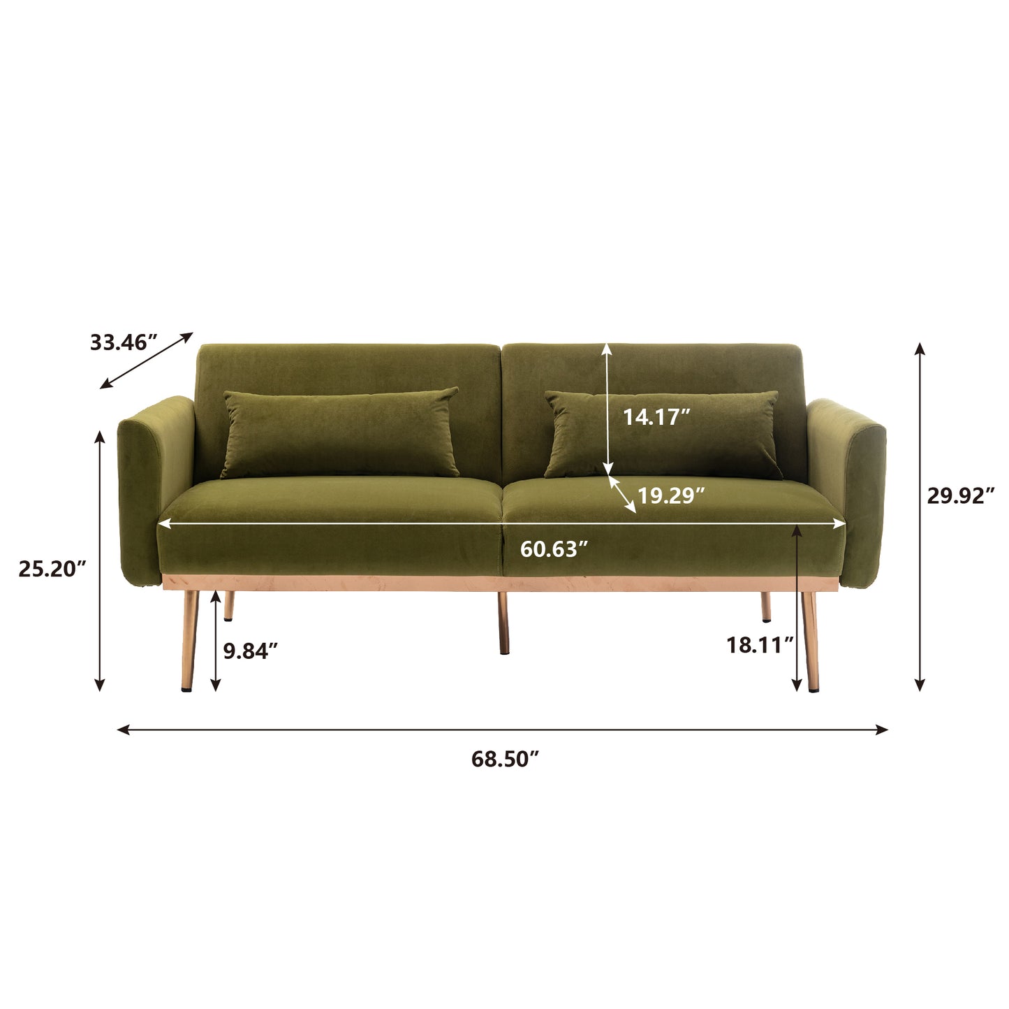 COOLMORE Velvet Sofa: Metal Feet Accent Loveseat with Elegant Style & Size Options
