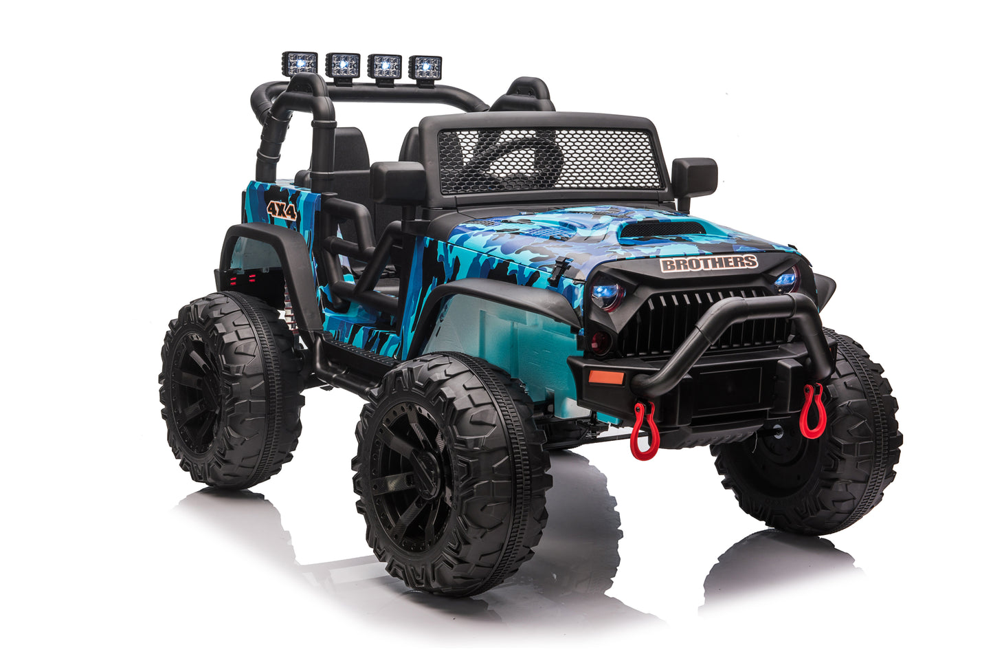 24vJEEP Double Drive Children Ride-on Car with Parent Remote Control, Electron Assisted Steering Wheel, LED Lights, Music Board, USB/Bluetooth/MP3, 200W*2 12V9AH*2 Battery, Foot Pedal - Size & Color Options Available