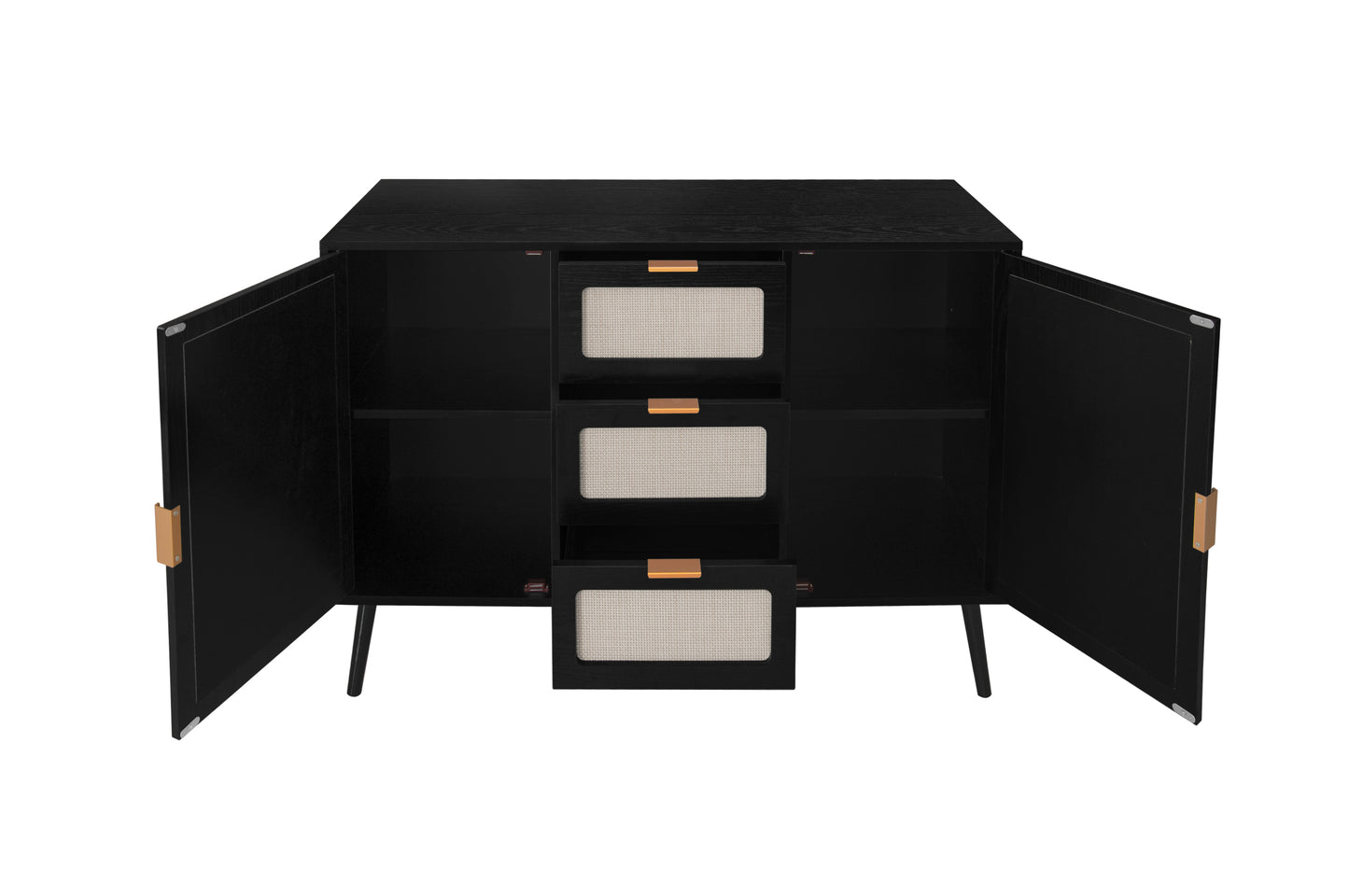 2 Door 3 Drawer Accent Storage Cabinet for Living Room Bedroom