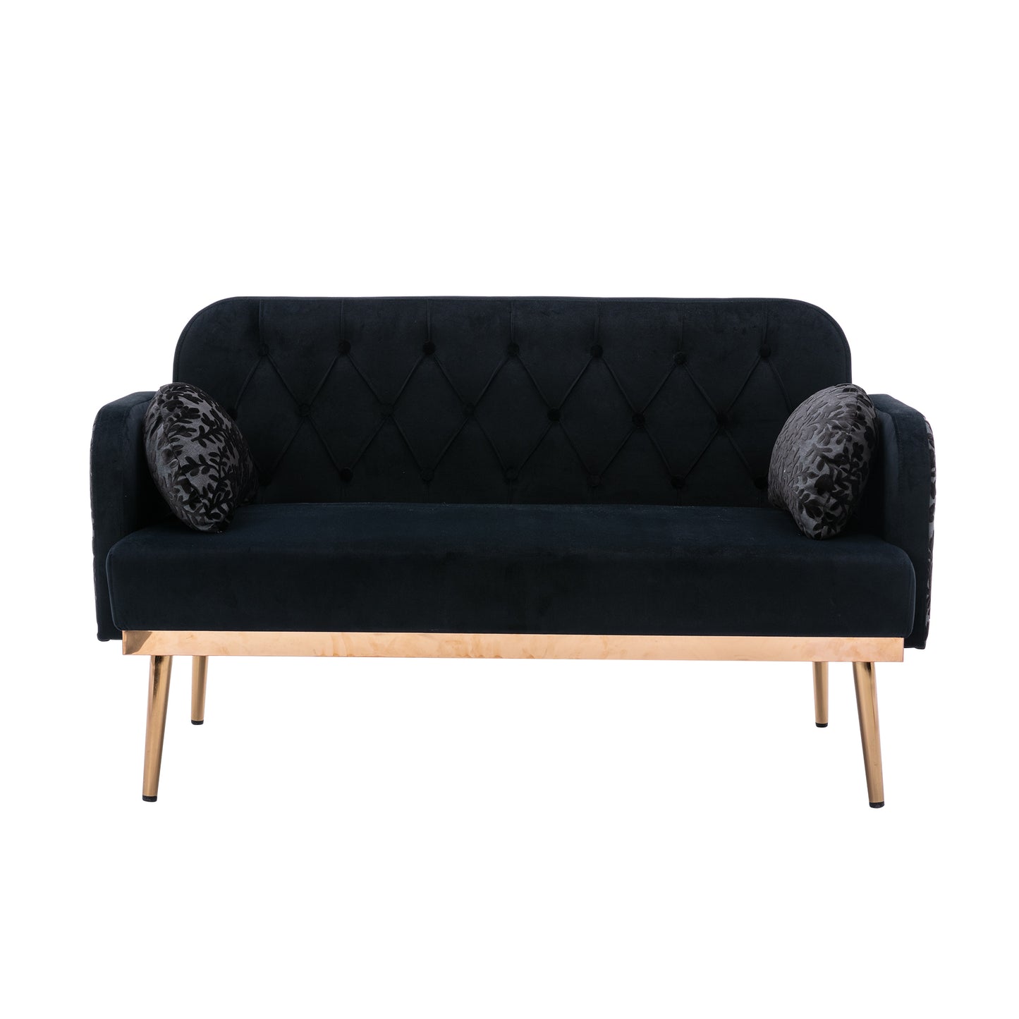 COOLMORE Velvet Sofa: Metal Feet Accent Loveseat Sofa
