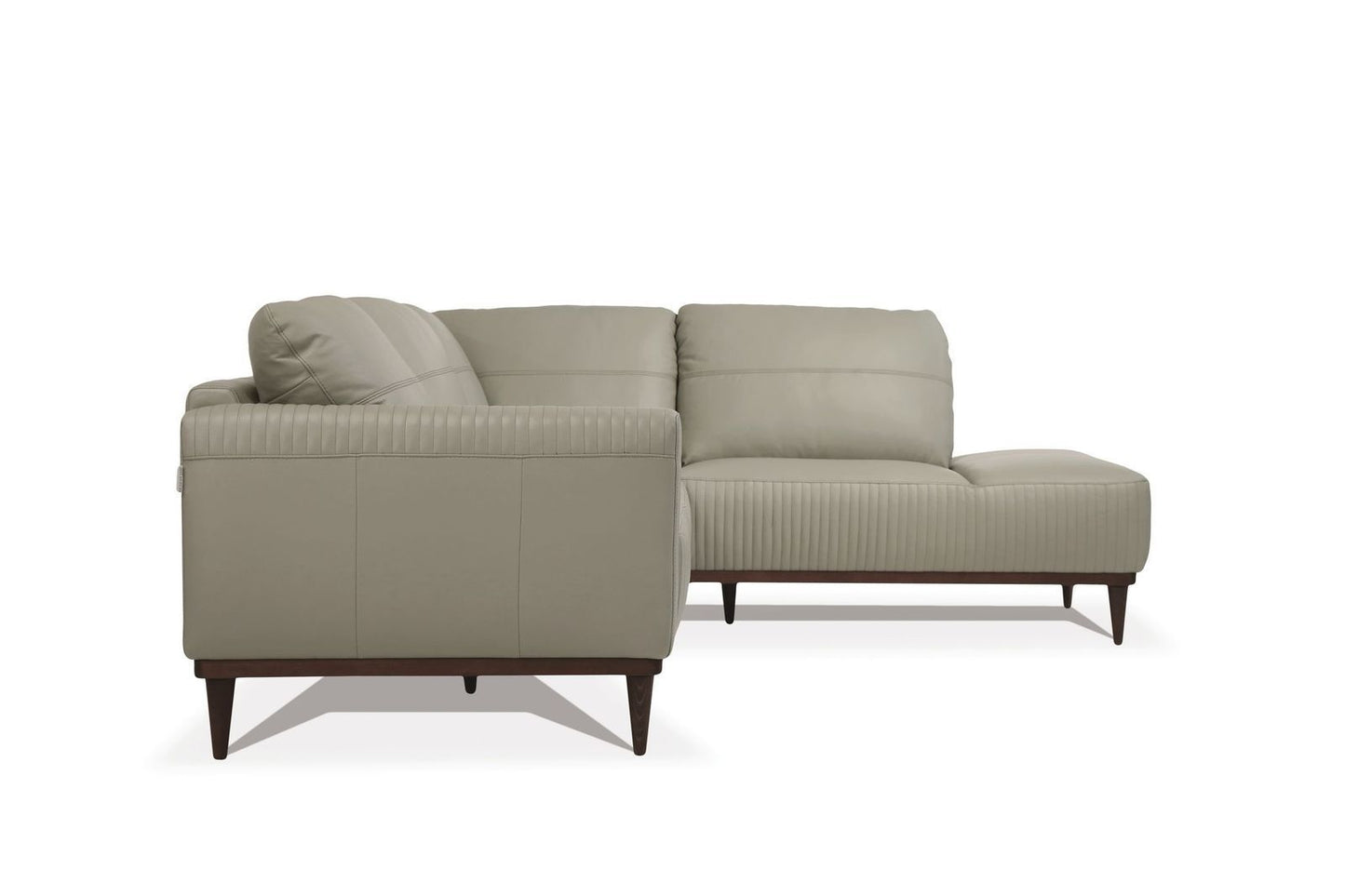 Tampa Sectional Sofa in Airy Green Leather - Comfortable and Stylish (1Set/2Ctn)
