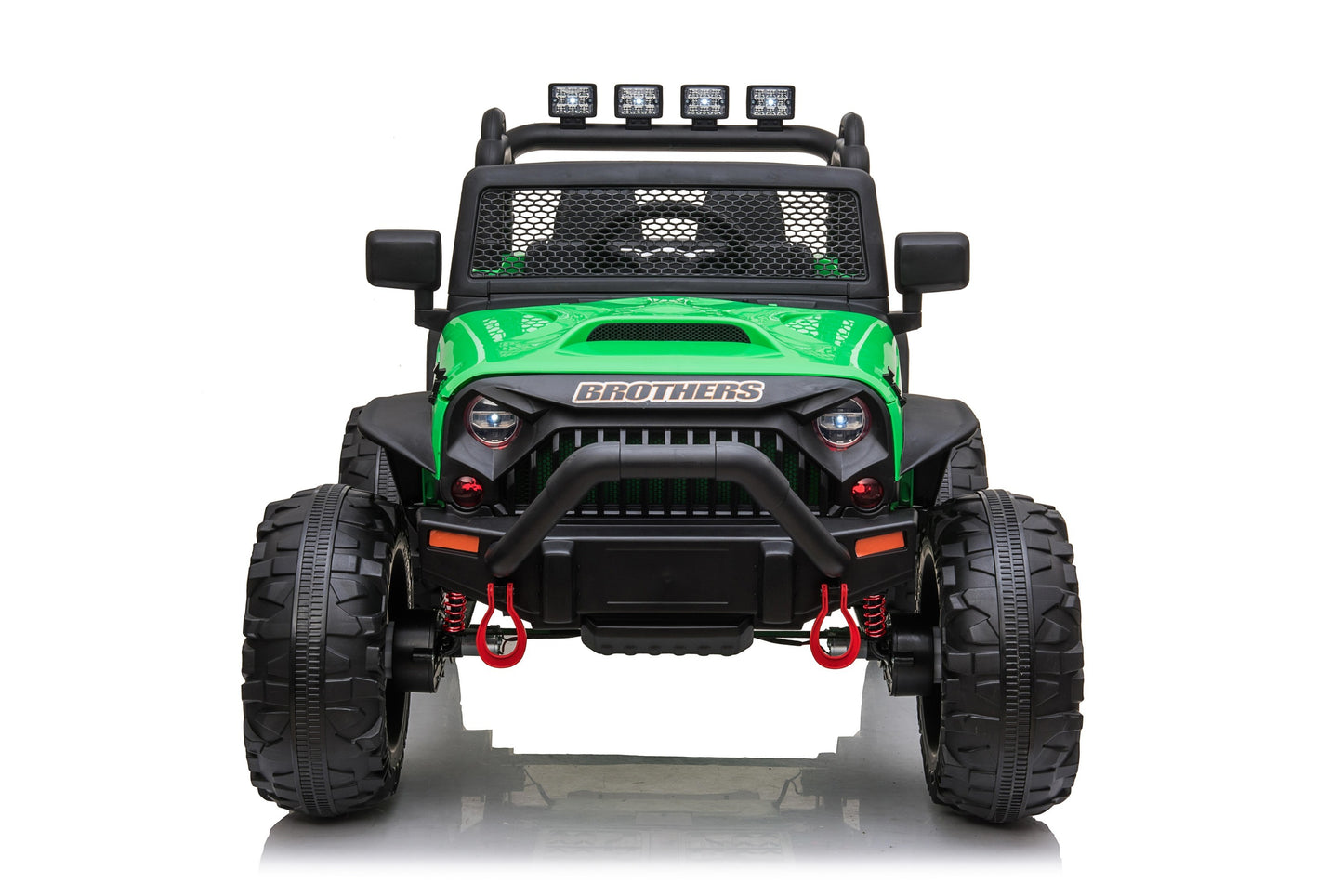 24vJEEP Double Drive Children Ride-on Car - 200W*2 Battery, Parent Remote Control, Electron Assisted Steering Wheel, Foot Pedal, LED Lights, Music Board (USB/Bluetooth/MP3/Volume) - Red/Blue/Green, Various Sizes Available