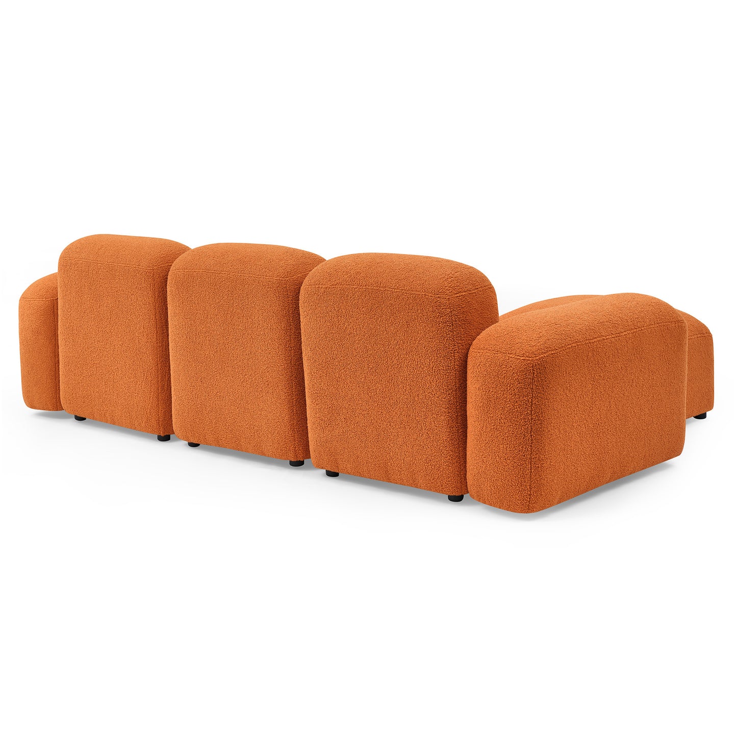L-Shape Modular Sectional Sofa, DIY Combination, Teddy Fabric, Orange - Comfortable and Stylish Furniture for Your Home