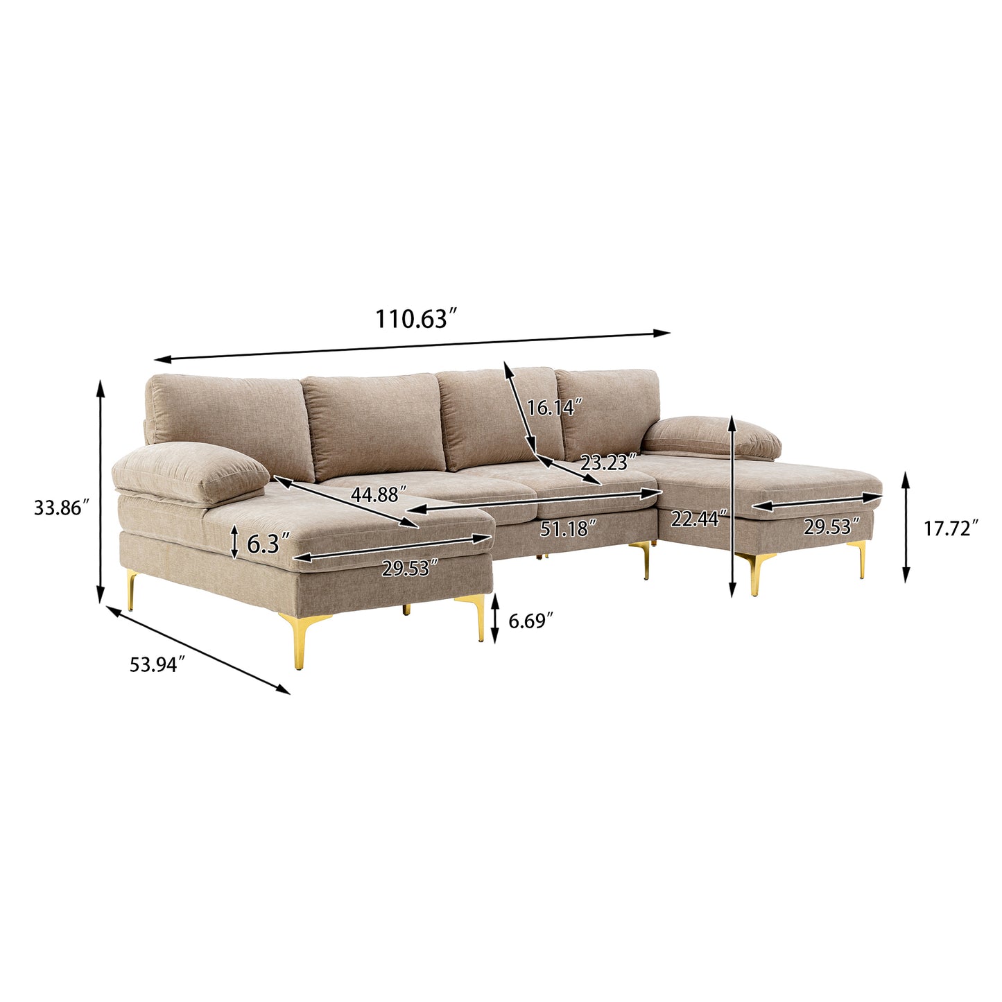 Accentuate Your Living Room with the COOLMORE Sectional Sofa - Stylish, Comfortable, and Versatile Design in Multiple Colors and Sizes Available