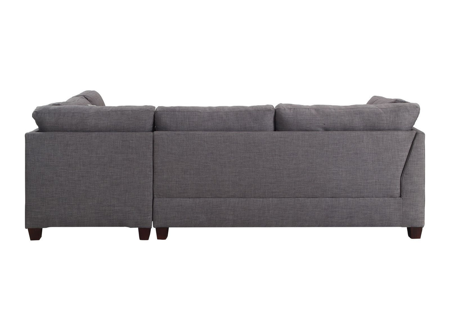 Laurissa Sectional Sofa & Ottoman: Light Charcoal Linen, 2 Pillows, 1Set/2Ctn | ACME 54385