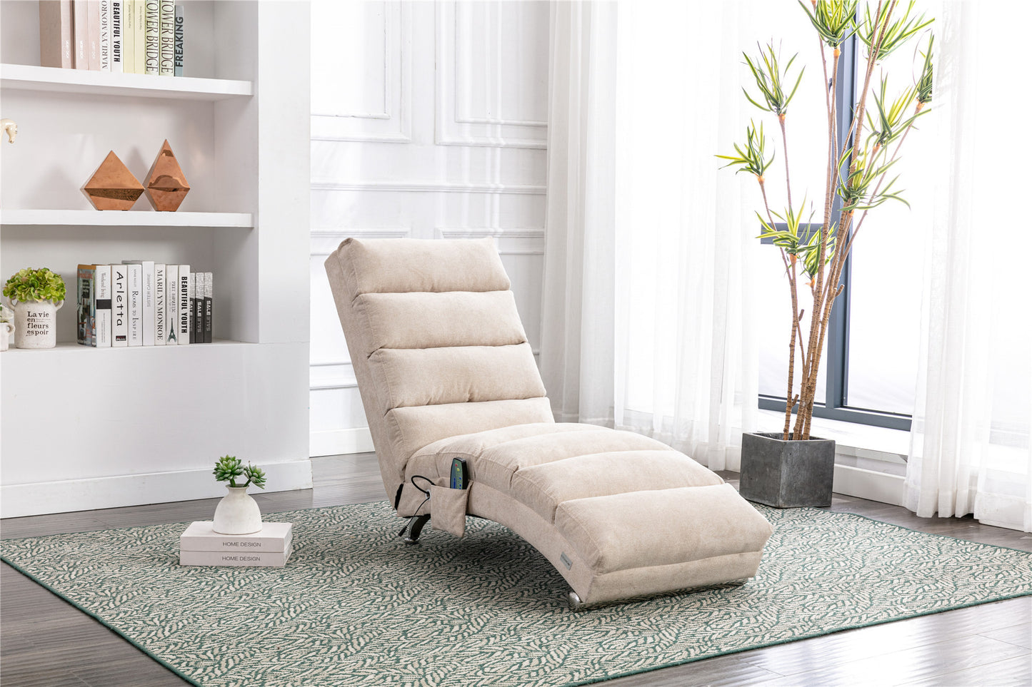 COOLMORE Linen Chaise Lounge: Modern Long Lounger for Office or Living Room - Indoor Chair with Stylish Design, Comfortable Seating, and Versatile Use - Available in Various Colors and Sizes