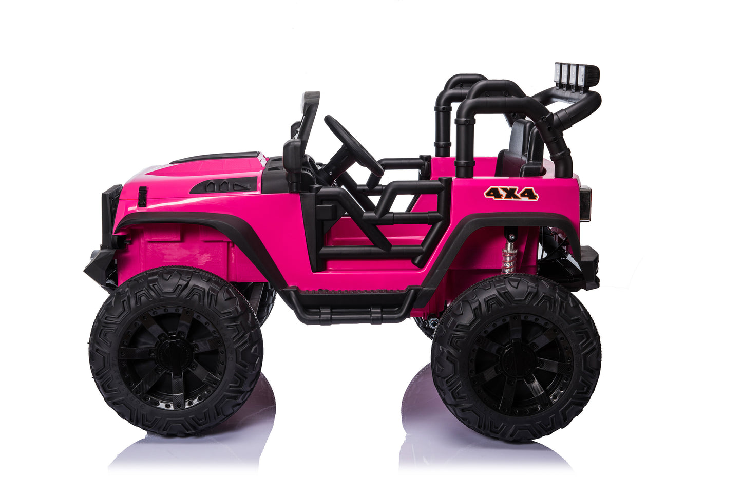 24V Jeep Rose - Powerful and Stylish Electric Ride-On with Remote Control, MP3 Player, LED Lights, and Adjustable Seat for Kids - Pink, Size Options