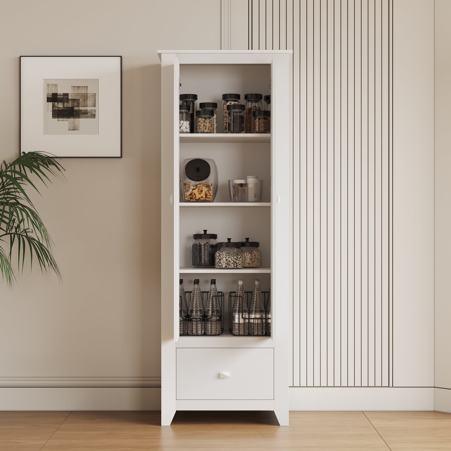 Home Wide Storage Cabinet, 30",WHITE
