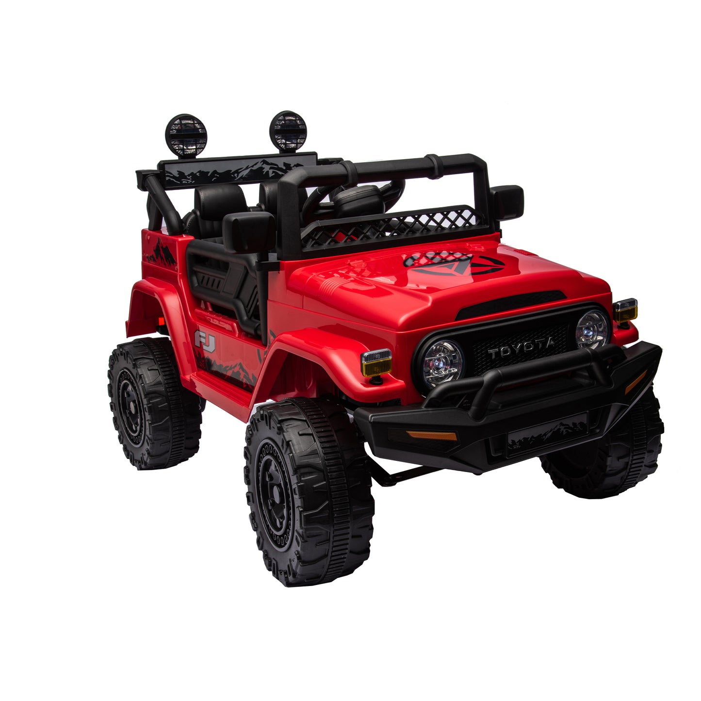 Licensed Toyota FJ Cruiser 12V Kids Ride On Car - Remote Control, Adjustable Speed, Power Display, USB/MP3/Bluetooth, LED Light, Safety Belt (Various Colors/Sizes)