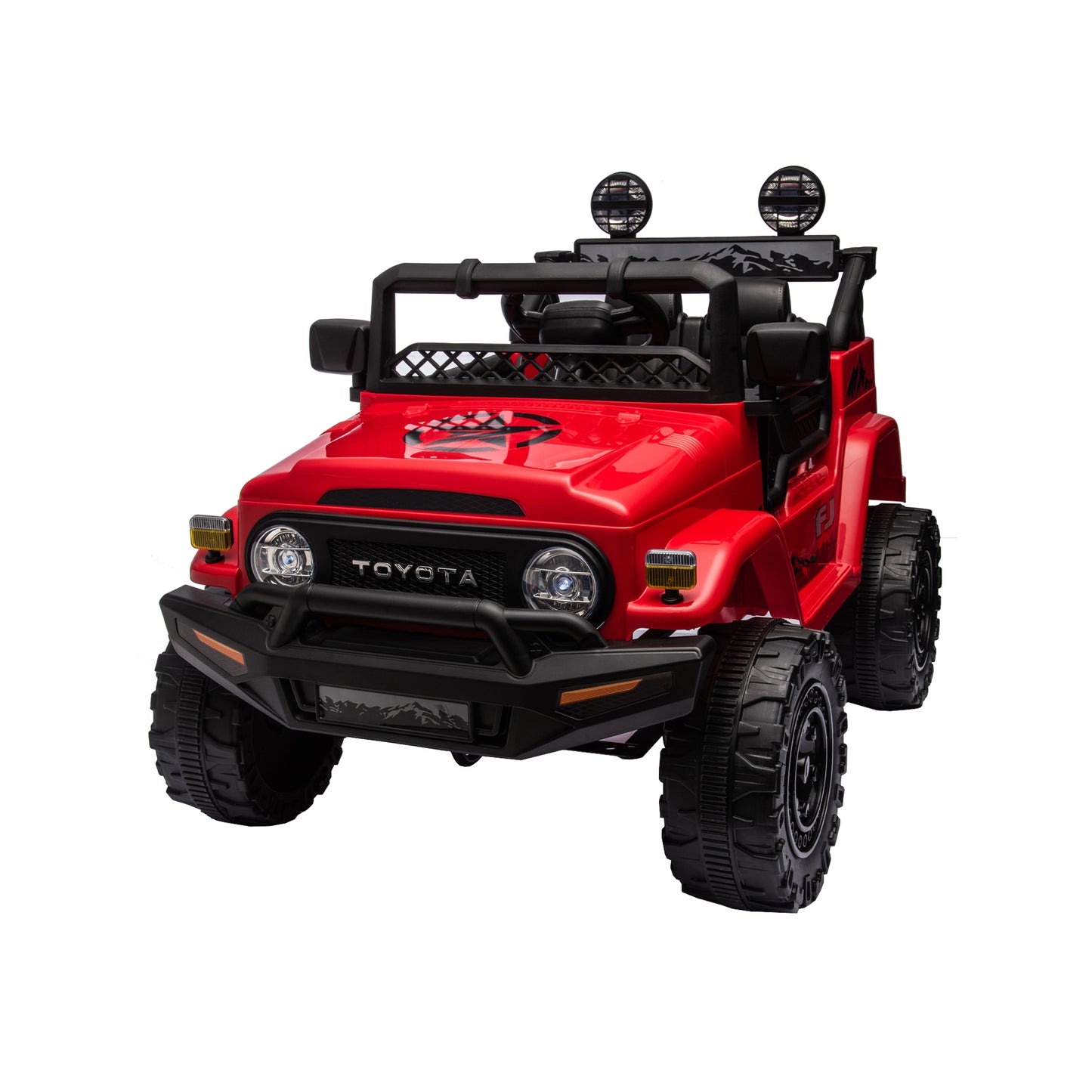 Licensed Toyota FJ Cruiser 12V Kids Ride On Car - Remote Control, Adjustable Speed, Power Display, USB/MP3/Bluetooth, LED Light, Safety Belt (Various Colors/Sizes)