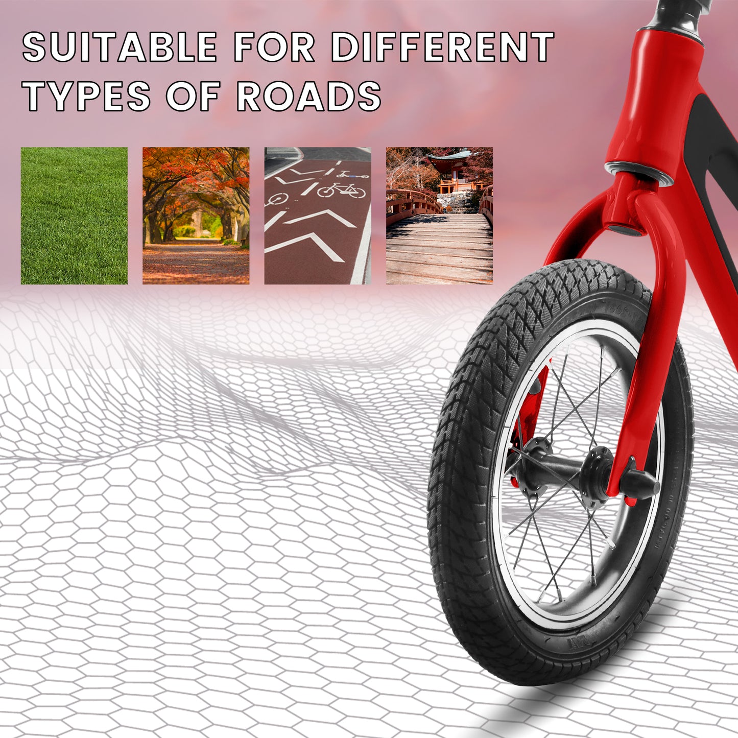 ECARPAT Balance Bike: Lightweight Toddler Bike with 12" Rubber Foam Tires, Adjustable Seat - Ages 1-5 Years