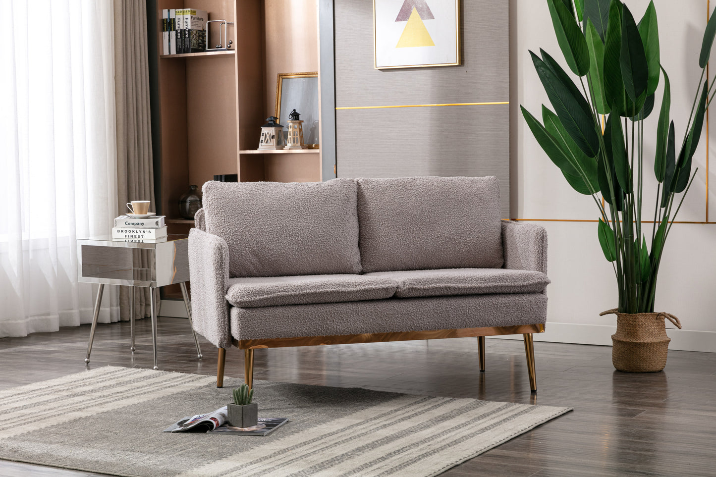 COOLMORE Sofa: Accent Loveseat with Iron Feet - Comfortable and Stylish Furniture for Your Home Décor