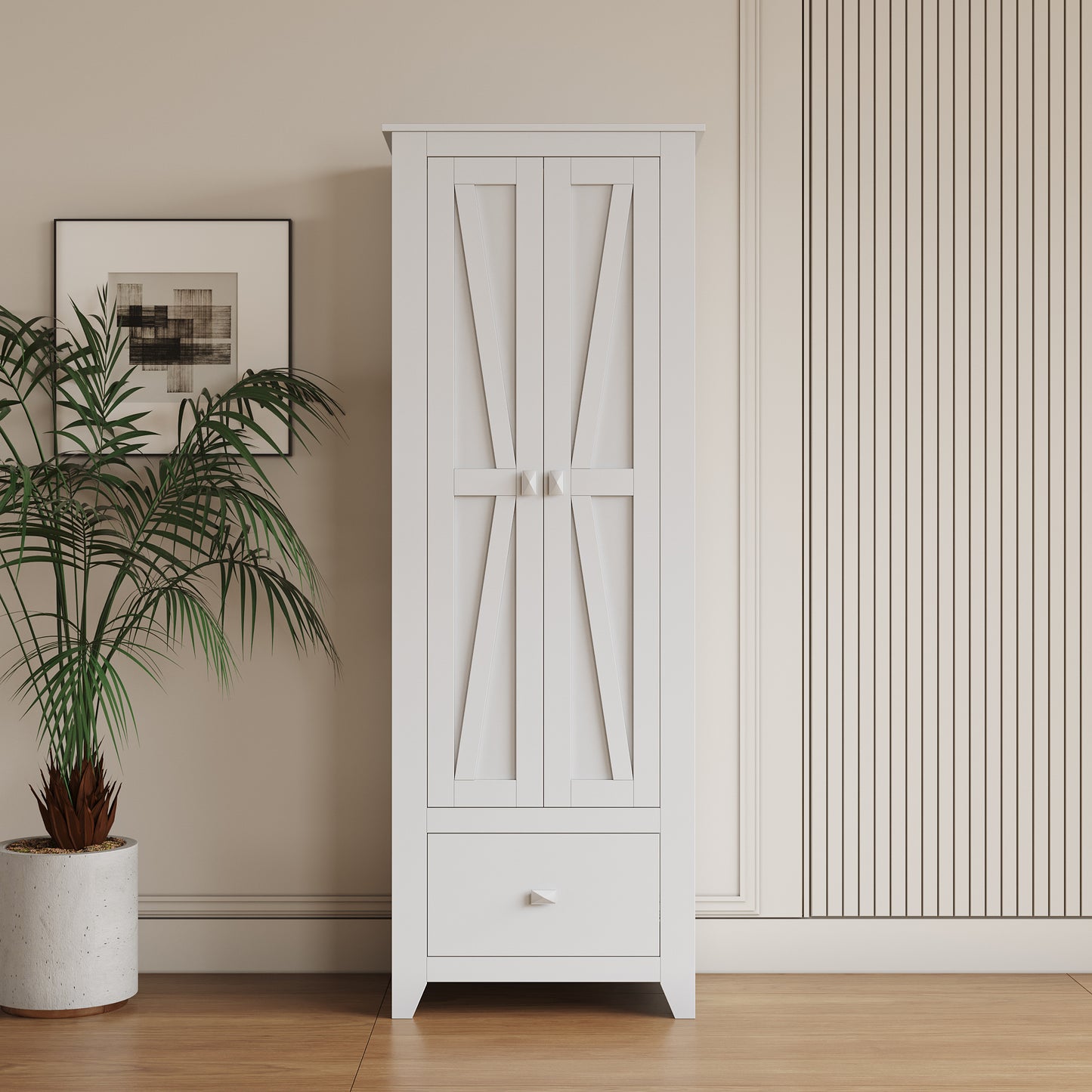 Home Wide Storage Cabinet, 30",WHITE