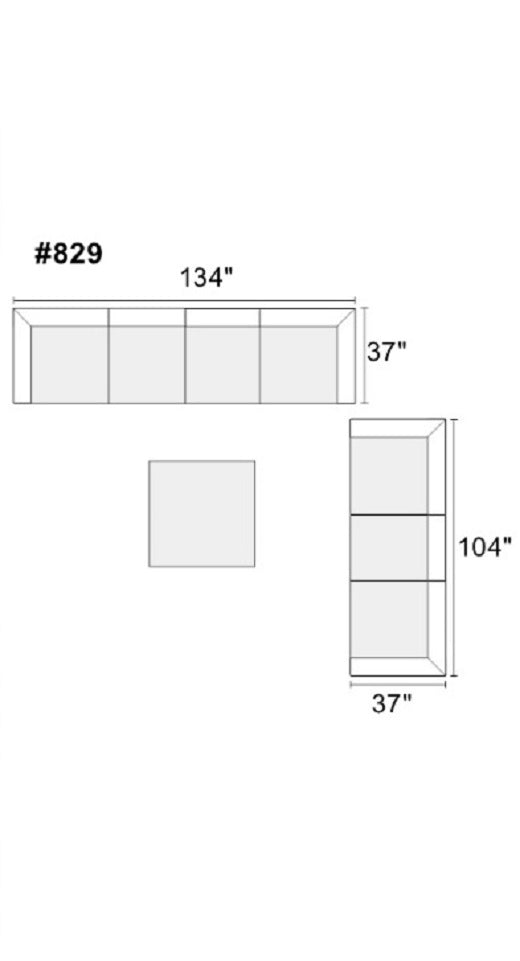 Living Room Furniture: Grey Modular Sofa Set, 8pc Large Family Couch, Modern, 4x Corner Wedge, 3x Armless Chairs, 1x Ottoman Plywood