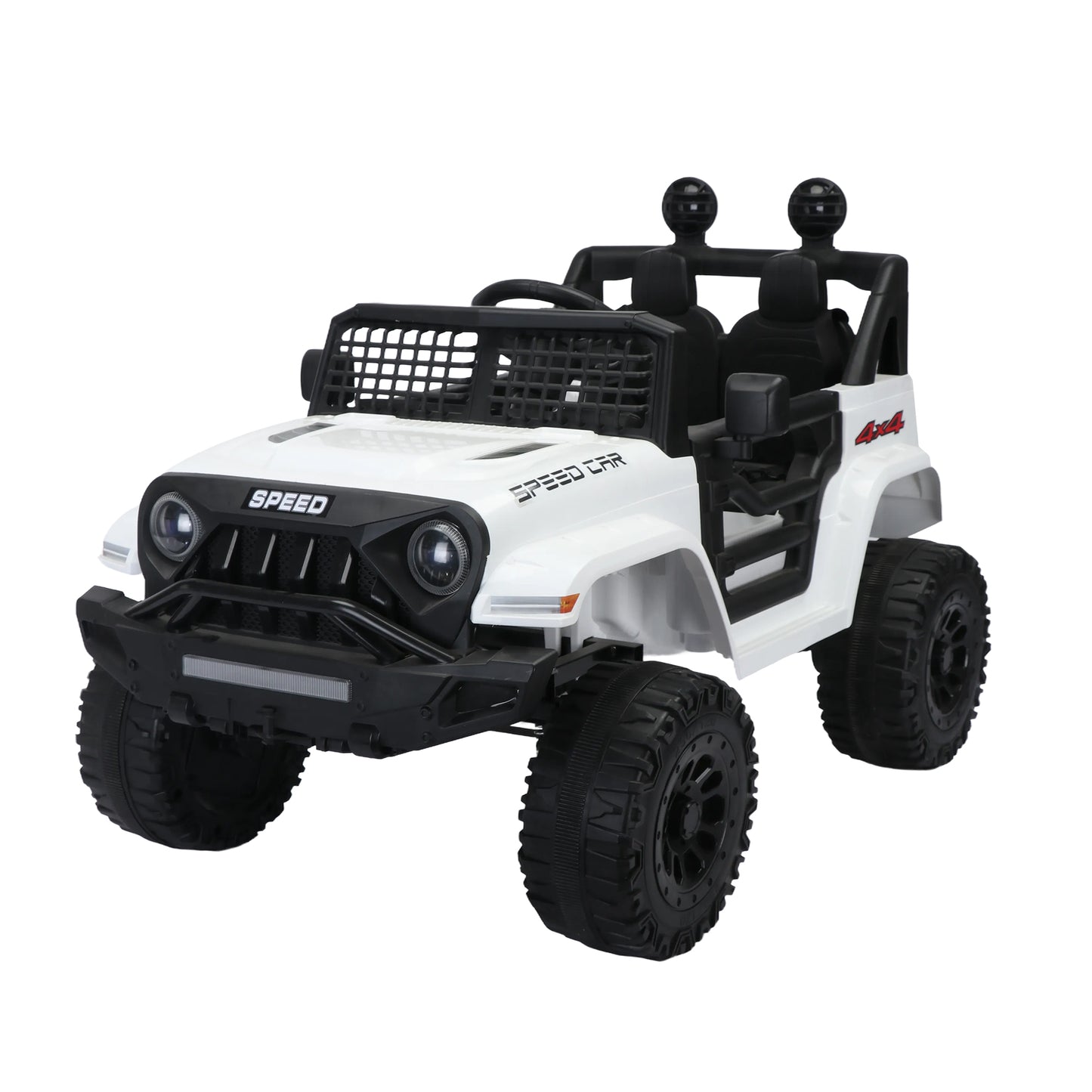 12v7A Kids Ride on Truck Car w/Parents Remote Control, 2.4G, Three-Speed Adjustable, Power Display, USB, MP3, Bluetooth, LED Light, Three-Point Safety Belt