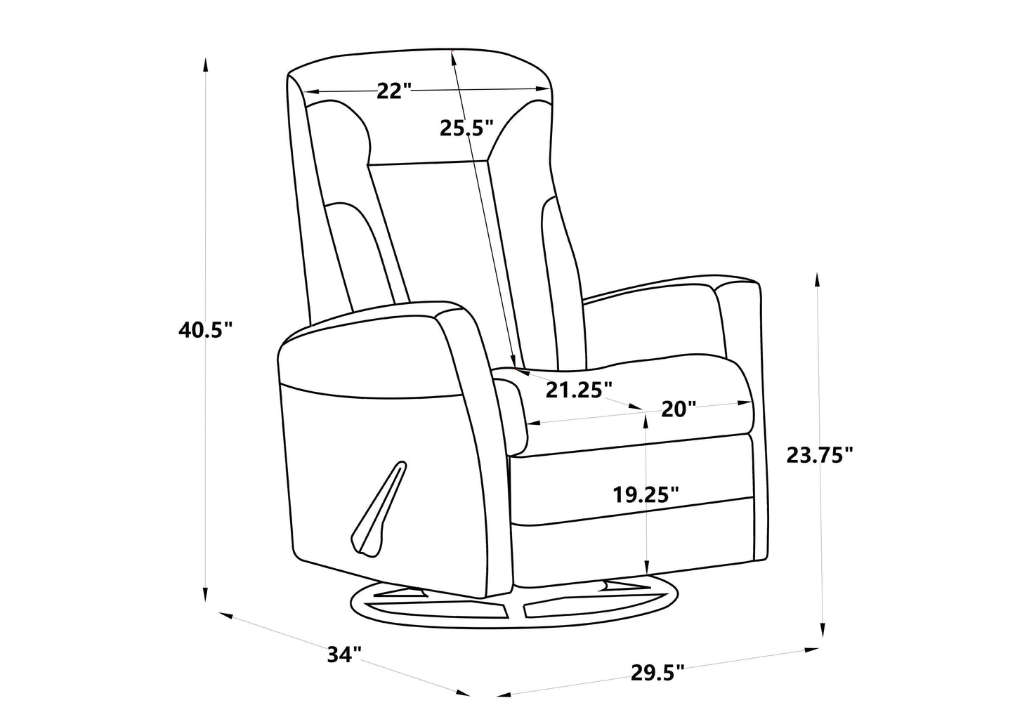 Burren Handle Manual Glider Swivel Recliner - Comfortable, Stylish, and Versatile Chair for Your Home