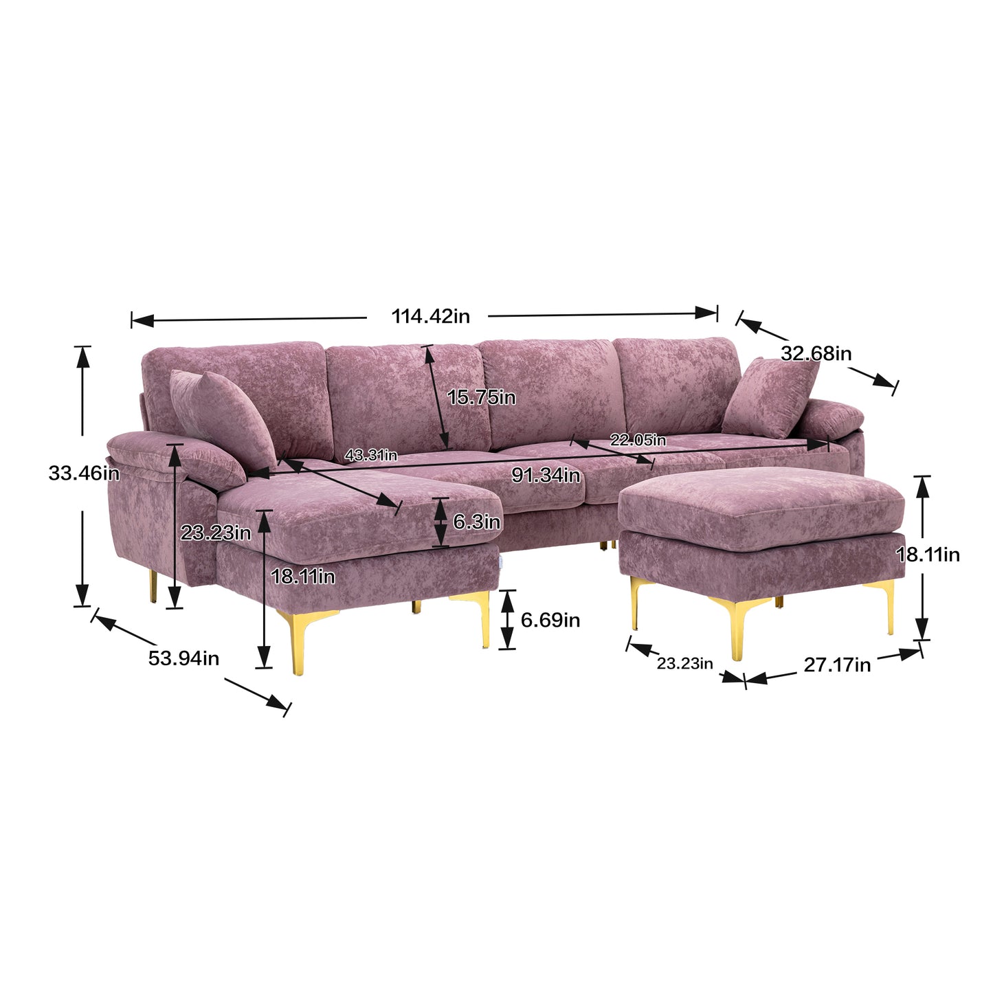 Accent Your Living Room with the COOLMORE Sectional Sofa - Stylish and Comfortable with a Variety of Colors and Sizes
