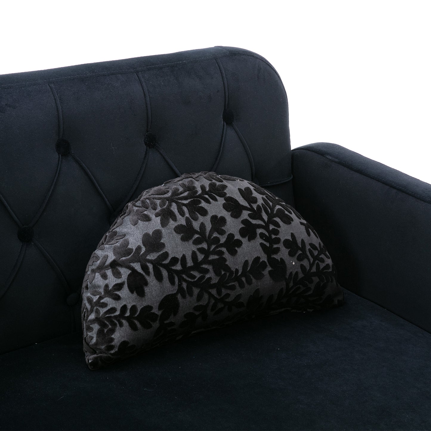COOLMORE Velvet Sofa: Metal Feet Accent Loveseat Sofa