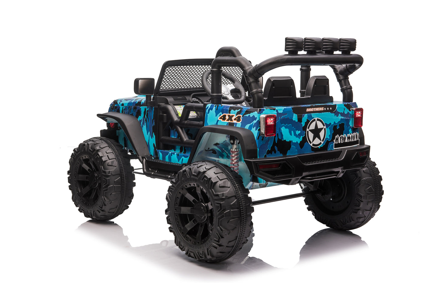 24vJEEP Double Drive Children Ride-on Car with Parent Remote Control, Electron Assisted Steering Wheel, LED Lights, Music Board, USB/Bluetooth/MP3, 200W*2 12V9AH*2 Battery, Foot Pedal - Size & Color Options Available