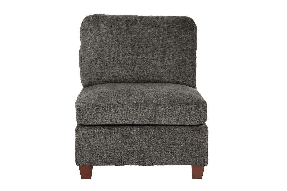 Living Room Furniture: Grey Modular Sofa Set, 8pc Large Family Couch, Modern, 4x Corner Wedge, 3x Armless Chairs, 1x Ottoman Plywood