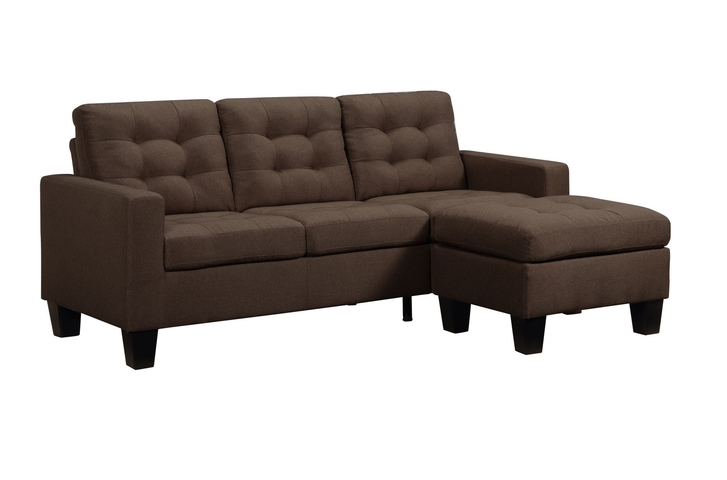 ACME Earsom Sectional Sofa, Brown Linen 56655 - Rev. Chaise, Comfortable and Stylish Seating Solution for Your Living Space