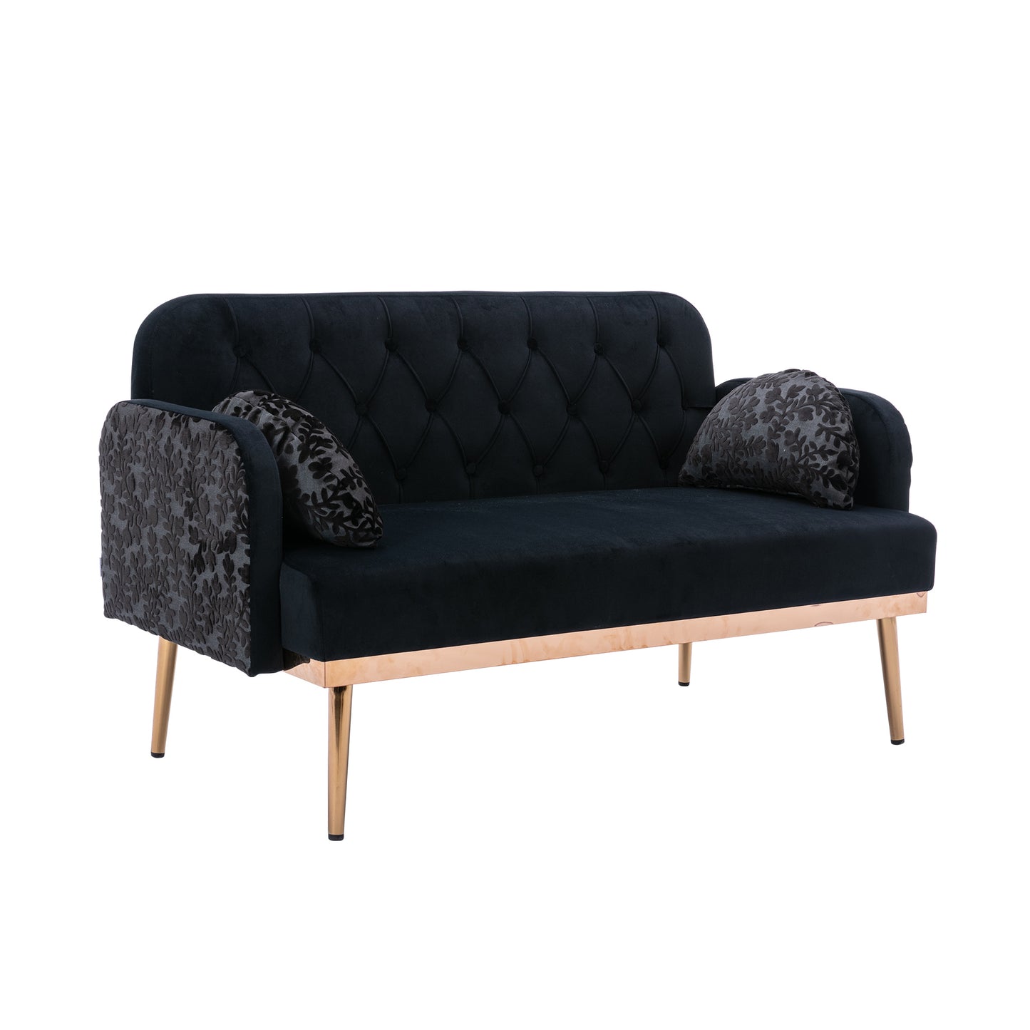 COOLMORE Velvet Sofa: Metal Feet Accent Loveseat Sofa