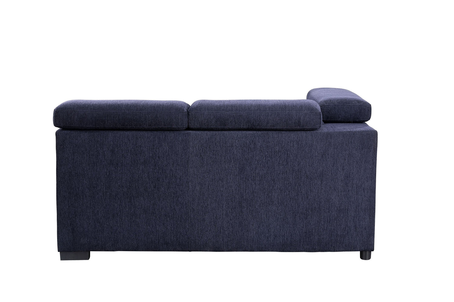 Navy Blue Fabric Sleeper Sectional Sofa and Ottoman: ACME Nekoda Storage, Comfortable, Stylish, Spacious - 55520